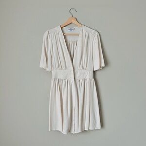 NWOT {Reserved} Beige Linen Blend Short Dress